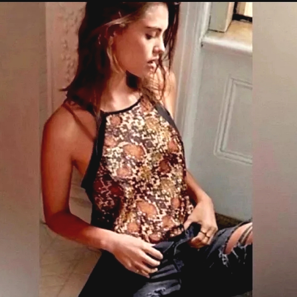 NWOT- Free People Intimately Nights Out High-Neck Bodysuit